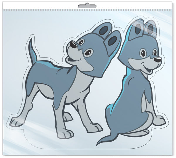 *ФМ2-12671 ПЛАКАТ ВЫРУБНОЙ А4 В ПАКЕТЕ. Волчата из м-ф Маугли (с блестками в индивидивидуальной упаковке с европодвесом и клеевым клапаном)