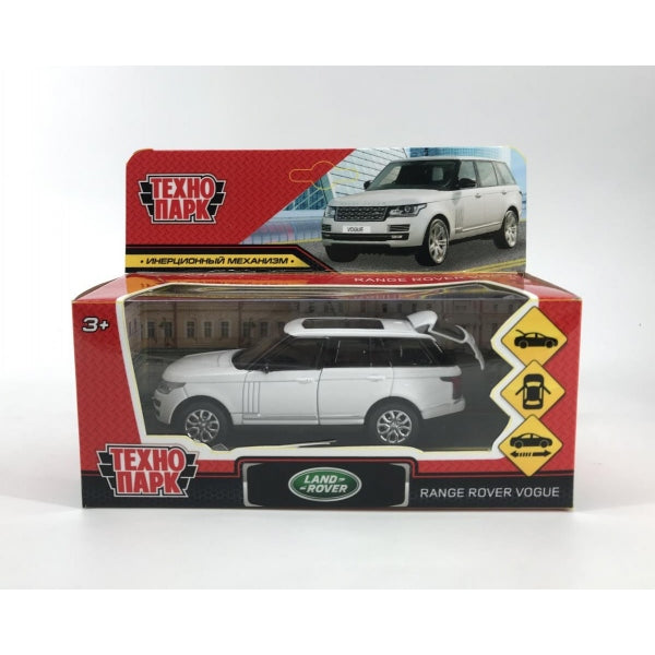Машина металл RANGE ROVER VOGUE длина 12 см, двер, багаж, инерц, белый, кор. Технопарк в кор.2*36шт