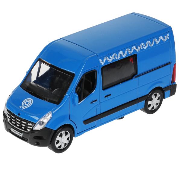 MASTER-14MOS-BU326463 Machine métallique RENAULT master МИКРОАВТОБУС 14 см, двери, инерц, синий, кор. Тех