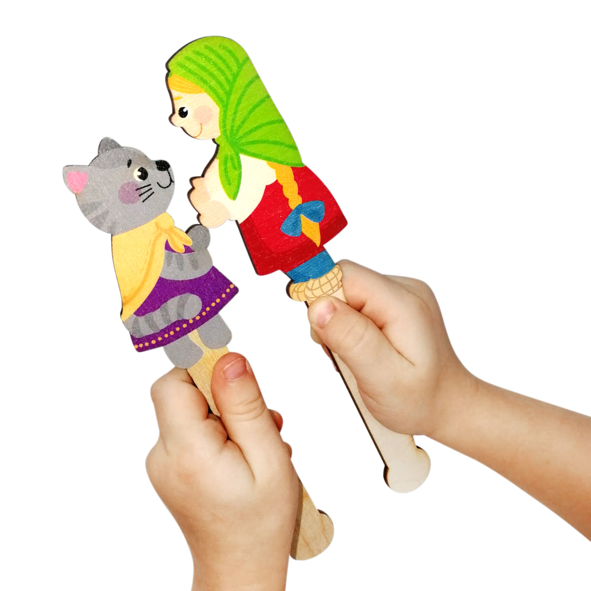 Театр штоковый. Набор кукол и декораций. Любимые сказки. "Репка", "Курочка Ряба", "Страшный Пых"