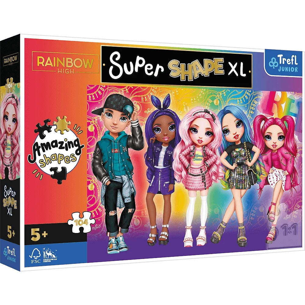Trefl. Пазл SHAPE XL 104 art.50015 "Радуга, высокая мода"