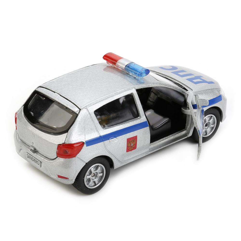 Machine en métal RENAULT sandero ПОЛИЦИЯ, 12 см, double, bagag., инерц., kor. Parc technologique en cor.2*24шт