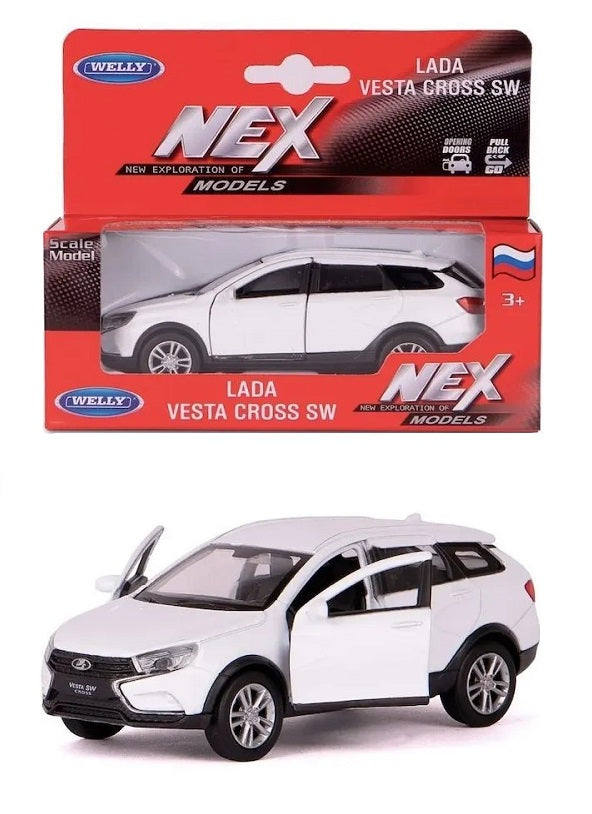 Eh bien. Machine 1:38 "LADA Vesta SW Cross" disponible. мех., bel art.43763W-W
