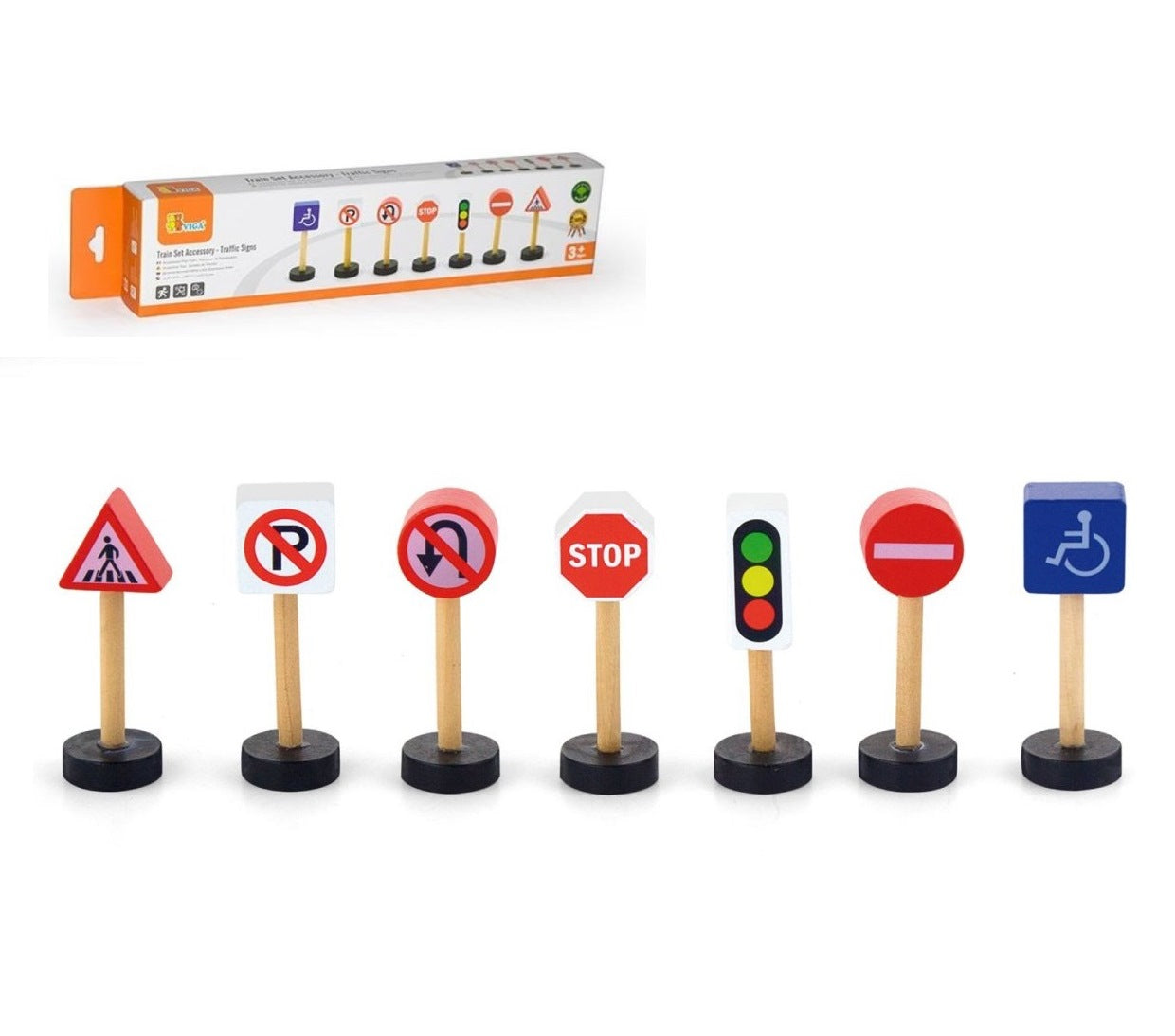 VIGA. 50817 Набор "Дорожные знаки" в коробке (высота знаков 8см)