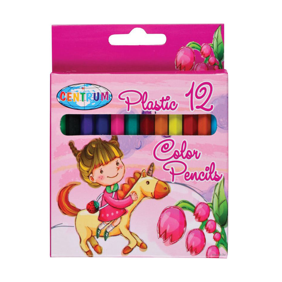 Centre. Карандаши ART.84269 "Единорог" 12 цв. Plastique 88 mm.
