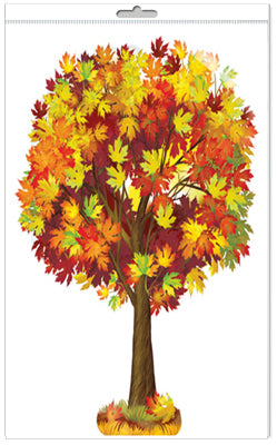 *Ф-15213 ПЛАКАТ ВЫРУБНОЙ А3+ В ПАКЕТЕ. Клен осенний (двухсторонний, в индивидуальной упаковке, с европодвесом и клеевым клапаном) - тема Деревья