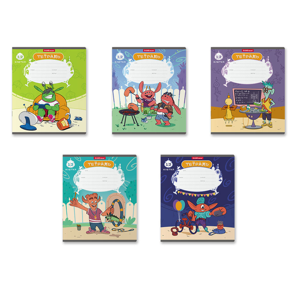 ErichKrause® École secondaire "Монстрики" 12 listes, boîte (поштучно) art.58239