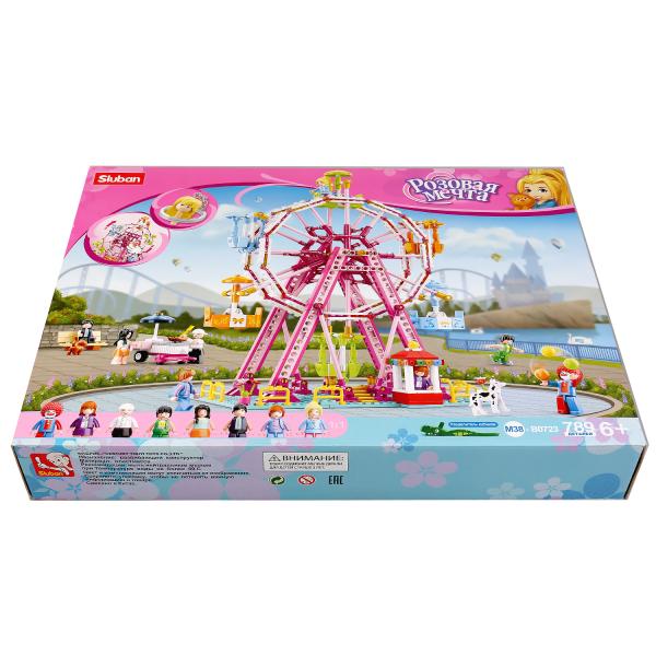 Конструктор пласт. колесо обозрения с фигурками, 789дет. в русс. кор. в кор.8шт