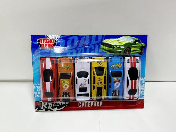 Machine en métal ROAD RACING pour SUISSE 7,5 cm, 6 pièces, dans un assortiment, sous blister, parc technologique en cor.2*180