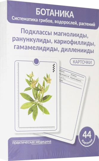Botanique. Систематика грибов, водорослей, растений. Подclassы магнолииды, ранункулиды, кариофиллиды, гамамелиды, дилленииды. CARTOCHES (44 pièces).