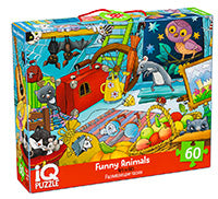 QI Пазл с развивающей игрой 60 эл. Забавные зверушки 4+