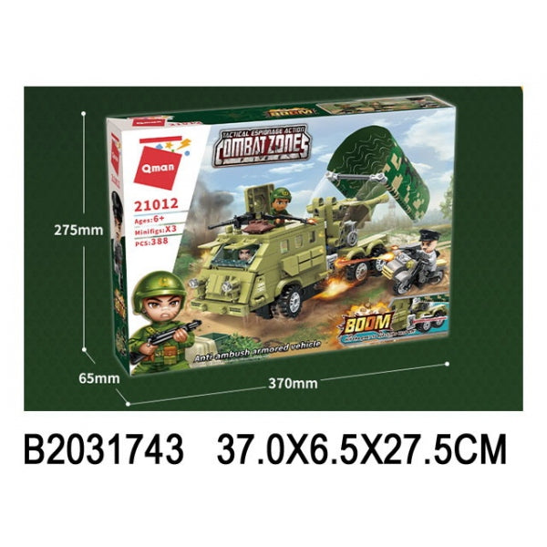 Constructeur en plastique. ВОЕННАЯ ТЕХНИКА, с фигурками и аксес., 388дет. dans le cor. dans le cor.12шт