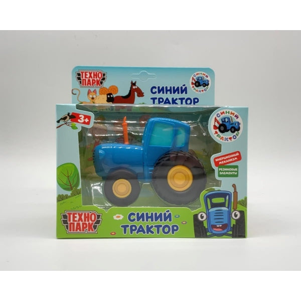 Модель металл СИНИЙ ТРАКТОР длина 11 см, инерц, синий, кор. Parc technologique à Cor.48шт