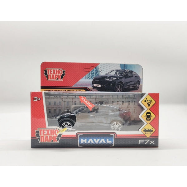 Машина металл haval f7x 12 см свет-звук, инерц, двери, багаж., черный Технопарк