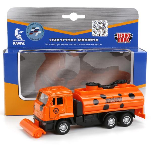 Технопарк. Камаз "Уборочная машина. Чистый город" арт.SB-16-74-B2 металл.инерц. 14см, открыв. двери