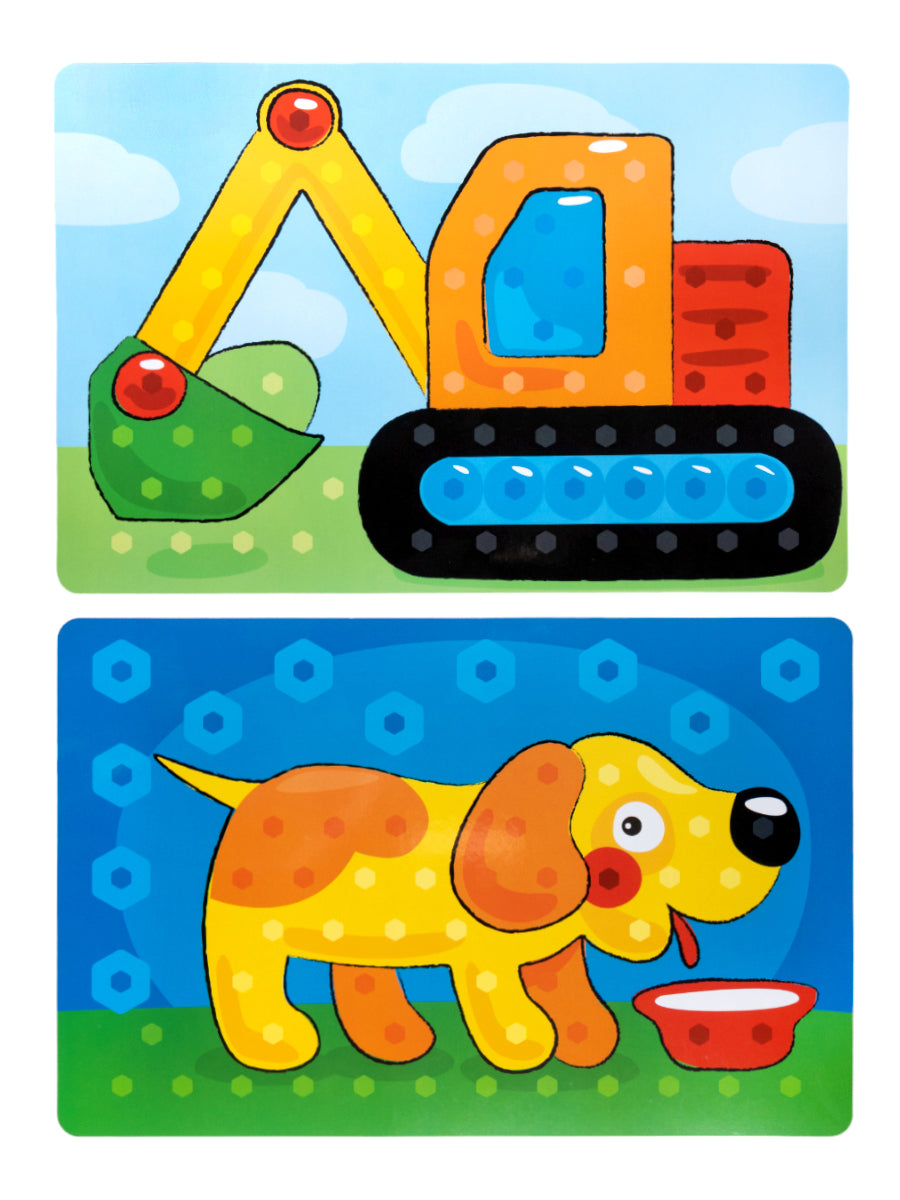 Мозаика для самых маленьких Baby Toys "Трактор" d2,5/7 цв (107 эл)