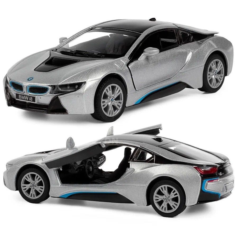 Kinsmart. Модель арт.КТ5379/3 "BMW i8" 1:36 (серебристая) инерц.