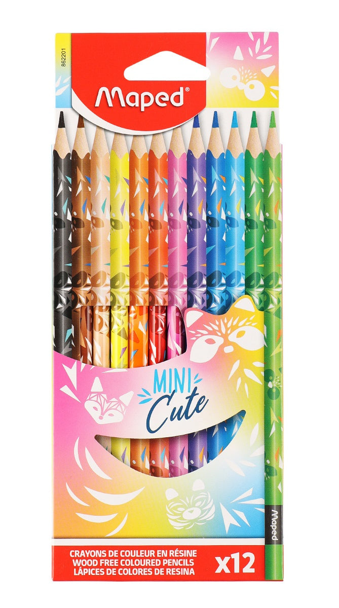 862201 MINI CUTE Cartons décoratifs en plastique, 12 feuilles, dans un carton avec support
