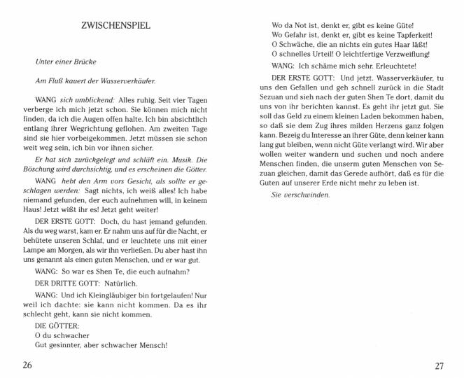 Добрый человек из Сезуана = Der Gute Mensch von Sezuan (на немец. яз.). Брехт Б.