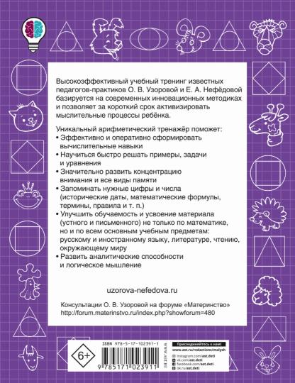 Табличное умножение и деление. Быстрый счет. 3ème classe
