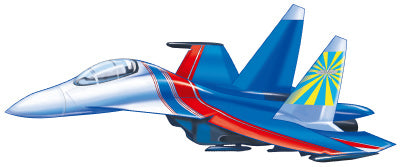 М-15502 (14981) Вырубная фигурка. Самолет (для аппликаций). Двухсторонняя