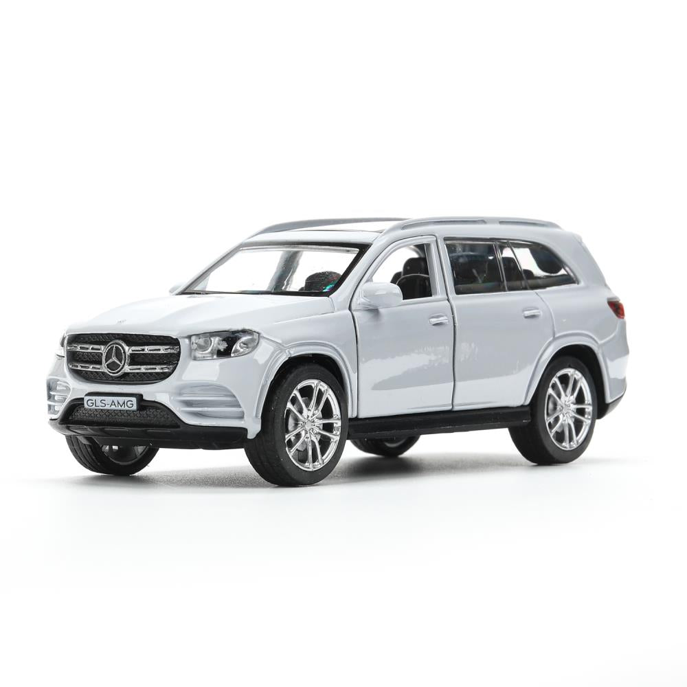 Машина металл MERCEDES-BENZ gls class amg 12см, дв,баг,ин,серебряный, кор. Parc technologique dans le cor.2*36шт