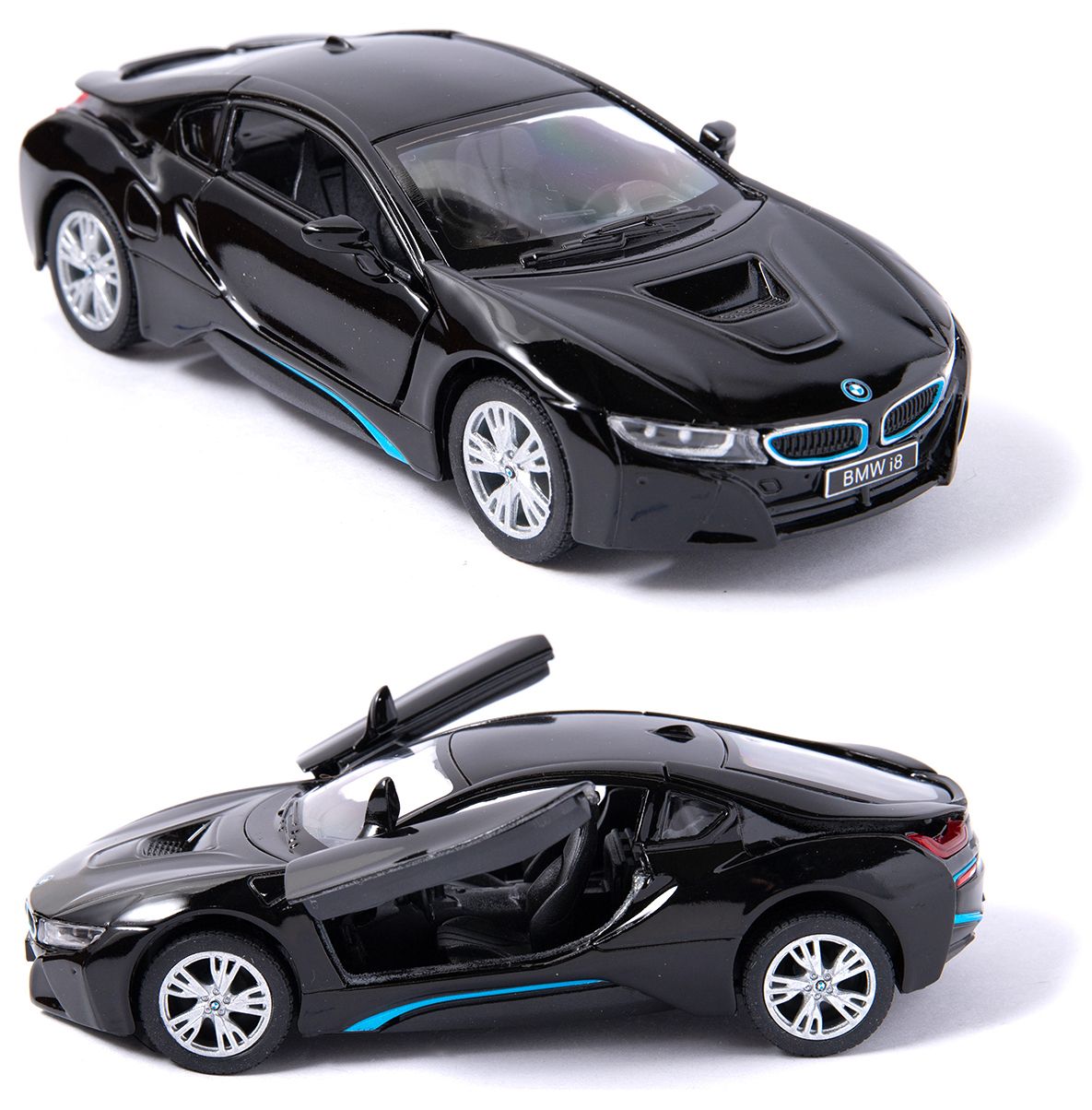 Kinsmart. Modèle art.КТ5379/4 "BMW i8" 1:36 (noir) инерц.