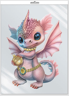 *Ф-15225 ПЛАКАТ ВЫРУБНОЙ А3+ В ПАКЕТЕ. Дракон девочка (двухсторонний, в индивидуальной упаковке, с европодвесом и клеевым клапаном) - группа Животные