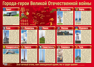 ПЛ-13170 Plaque A2. Города-герои Великой Отечественной войны (К 75-летию Великой Победы!)