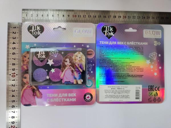 Cosmétique ДЛЯ ДЕВОЧЕК тени век с блестками, 6 г TIK TOK GIRL en cor.4*24шт