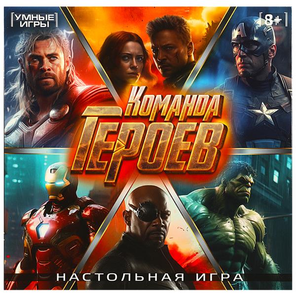 Команда героев. 40 cartes. 250х250х55 mm. Умные игры. dans le cor.10шт