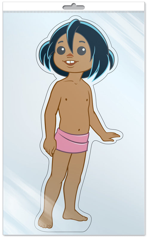 *ФМ2-12625 ПЛАКАТ ВЫРУБНОЙ А4 В ПАКЕТЕ. Маугли из мультфильма МаугLI (с блестками в индивидивидуальной упаковке с европодвесом и клеевым клапаном)