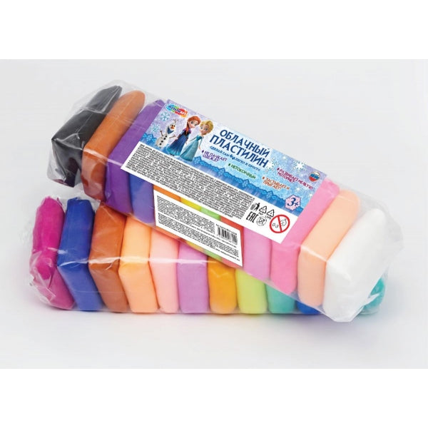 Легкий пластилин 12 цв. 10 гр, снежная принцесса MultiArt в кор.115наб