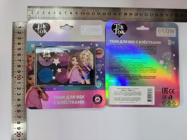 Cosmétique ДЛЯ ДЕВОЧЕК тени век с блестками, 6 г TIK TOK GIRL en cor.4*24шт
