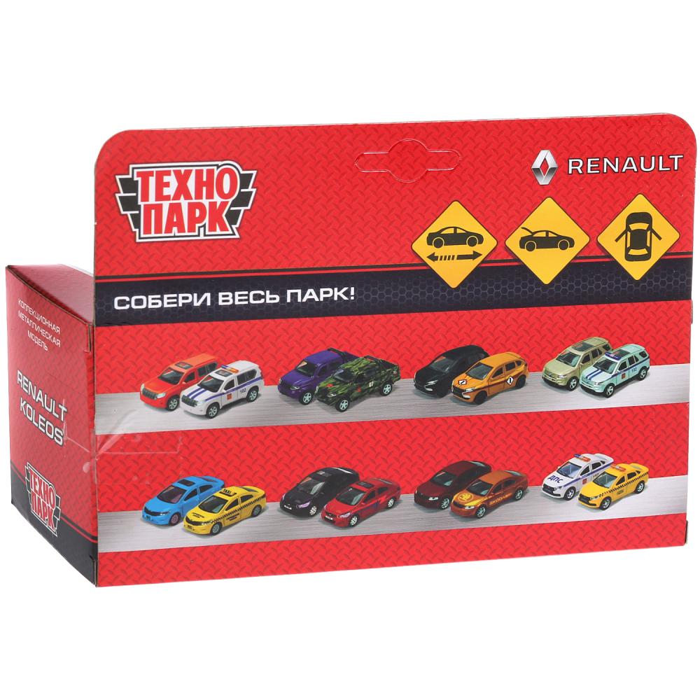 Machine métallique RENAULT KOLEOS, dline 12cm, ouverte. двери, инерц, черный, в кор.Технопарк в кор.2*36шт