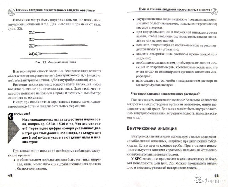Техника введения лекарственных веществ животным