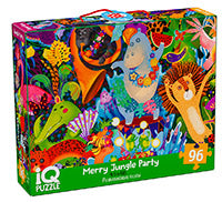 QI Пазл с развивающей игрой 96 эл. Весёлая вечеринка в джунглях 6+