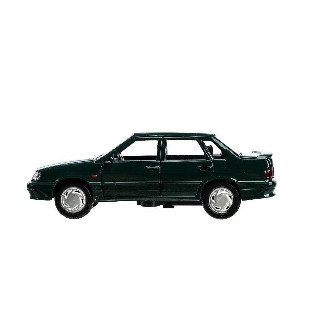 Машина металл ваз-2115 "самара" длина 12 см,двери,темно-зеленый,кор. Технопарк в кор.2*36шт