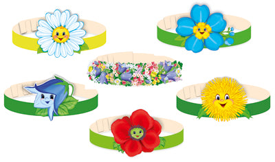 *КМА-14545 Комплект масок-ободков. Цветы (6 шт)