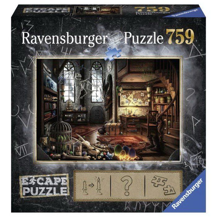 Ravensburger. Пазл-квест 759 "Лаборатория дракона" арт.19960 (Символ года 2024)