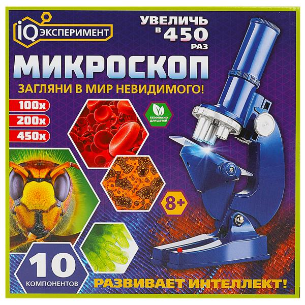 Микроскоп "iq эксперименты", 10 компонентов, кор.19*23,7*8,5см ИГРАЕМ ВМЕСТЕ