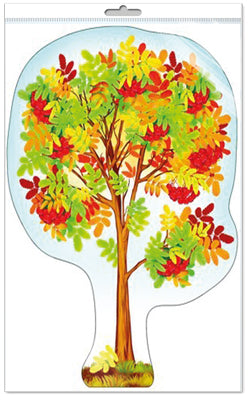 *Ф-15205 ПЛАКАТ ВЫРУБНОЙ А3 В ПАКЕТЕ. Рябина осенняя (двухсторонний, в индивидуальной упаковке, с европодвесом и клеевым клапаном) - тема Деревья