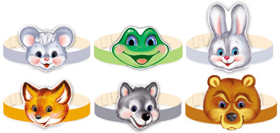 *КМА-13081 Комплект масок-ободков. Играем в сказку. Теремок (в индивидуальной упаковке с европодвесом и клеевым клапаном)