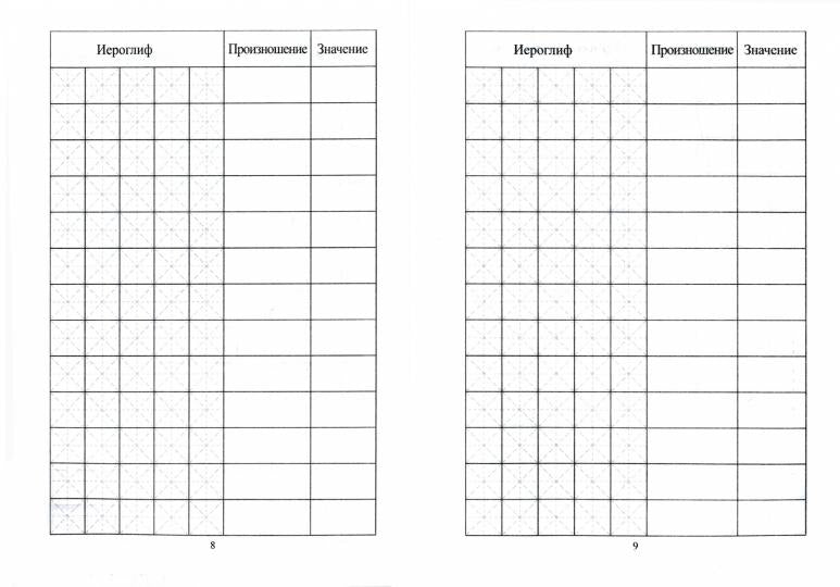 Тетрадь для записи китайских иероглифов. (Формат А5, обл.мелов 215, блок офсет 65) 32 стр.