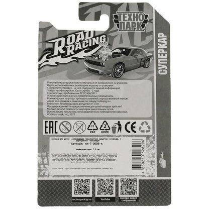 Machine en métal ROAD RACING SUISSE 7,5 cm, dans un assortiment, en blister. Parc technologique en cor.2*288шт