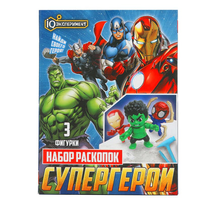 Раскопки супер герои, блистер IQ Эксперимент в кор.2*24шт