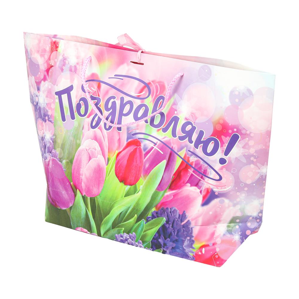 Пакет-сумка, цветы, размер xl,190 гр/м2 ЧУДО ПРАЗДНИК в кор.10*12шт