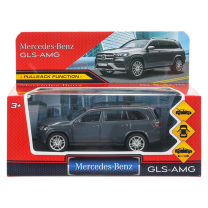 Машина металл MERCEDES-BENZ gls class amg 12см, дв,баг,ин,серый, кор. Parc technologique dans le cor.2*36шт