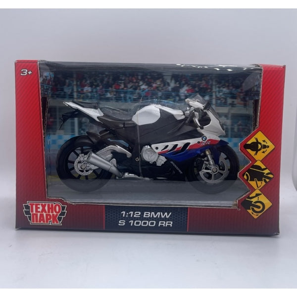 Modèle en métal BMW s1000rr МОТОЦИКЛ, 17 cm, volant, подвеска Технопарк в кор.24шт