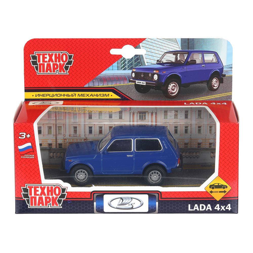Машина металл LADA 4x4 длина 10 см, инерц, синий, кор. Технопарк в кор.72шт